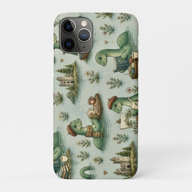 Capa Para iPhone 11 Pro Críptidos Aconchegantes Nessie Monstro do Lago Nes (Verso)