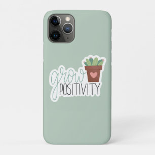 Capa Para iPhone 11 Pro Cultive a Positividade - Design de Caligrafia Insp