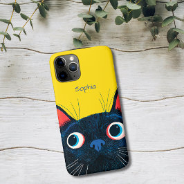 Capa Para iPhone 11 Pro Curious Black Cat