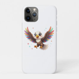 Capa Para iPhone 11 Pro Cute Cartoon Eagle Flying – Friendly Vector Art