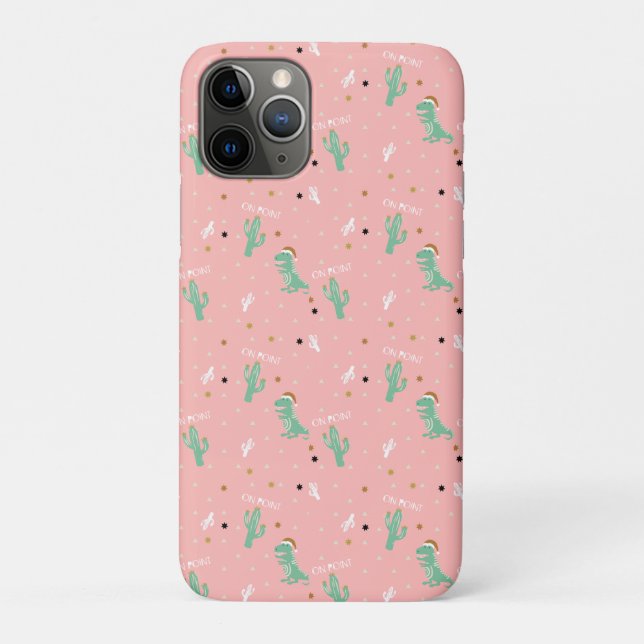 Capa Para iPhone 11 Pro Cute Dino e Cactus (Verso)