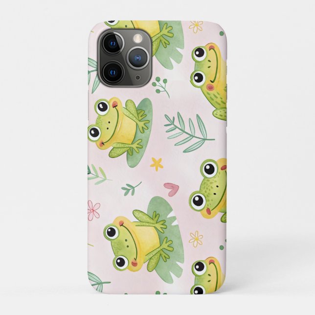 Capa Para iPhone 11 Pro Cute frogs Pattern (Verso)
