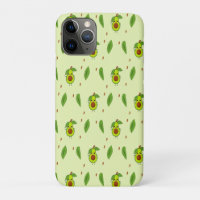 Cute kawaii avocado em verde