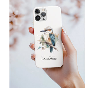 Capa Para iPhone 11 Pro Cute Kookaburra num galho pintado em aquarela