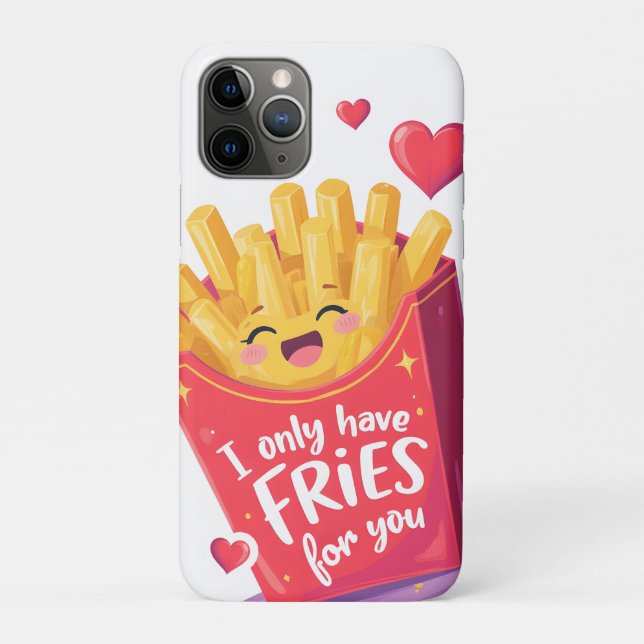 Capa Para iPhone 11 Pro Cute Valentine French Fries Pun (Verso)