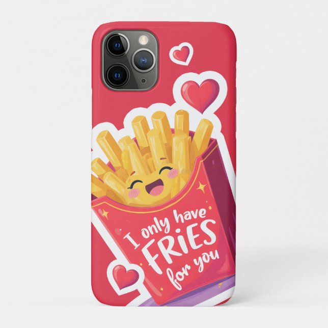 Capa Para iPhone 11 Pro Cute Valentine French Fries Pun (Verso)