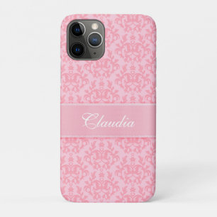 Capa Para iPhone 11 Pro Damask rosa claro kangaroo paw name