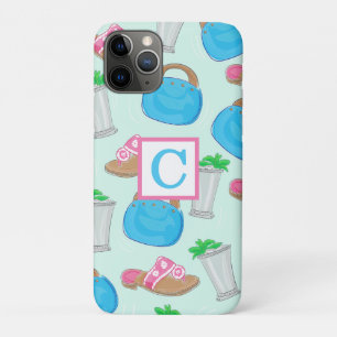 Capa Para iPhone 11 Pro Derby Mint Julep Monograma Bag Sandals
