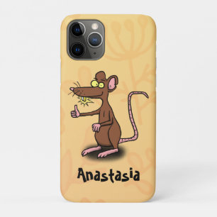 Capa Para iPhone 11 Pro Desenho animado de rato marrom fofo com polegar pa