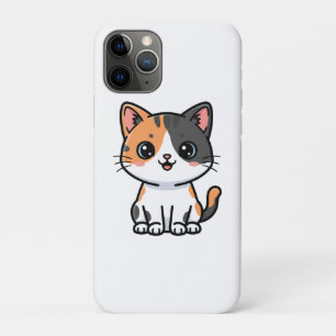 Capa Para iPhone 11 Pro Desenho de Gatinho Calico Fofo