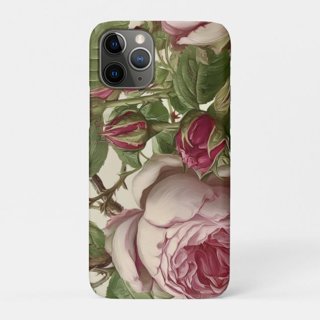 Capa Para iPhone 11 Pro Desenho Floral Botânico (Verso)