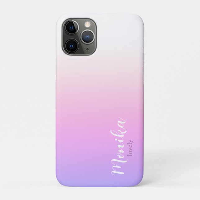 Capa Para iPhone 11 Pro Desenho ombre violeta e rosa (Verso)