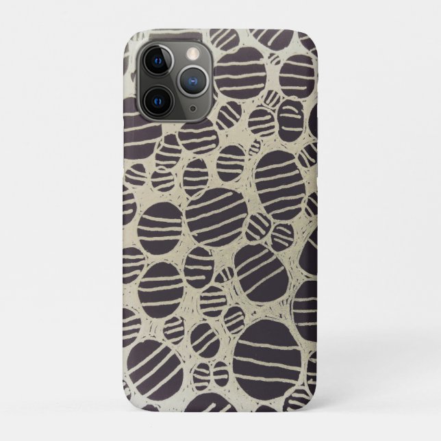 Capa Para iPhone 11 Pro Design de abstrato preto e branco redondo (Verso)