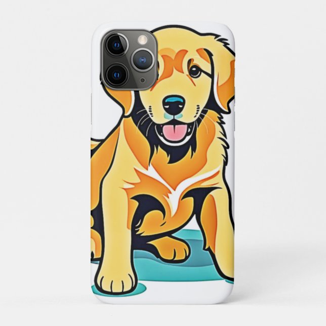 Capa Para iPhone 11 Pro Design de Amuleto Cachorrinho Dourado (Verso)