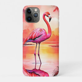 Capa Para iPhone 11 Pro Design de Brilho Tropical de Flamingo Vibrante
