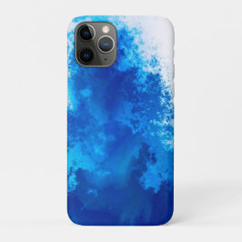 Capa Para iPhone 11 Pro design de cor sólida azul abstrata