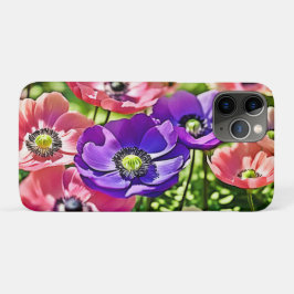 Capa Para iPhone 11 Pro Design de Flores Vibrantes de Anêmona de Primavera