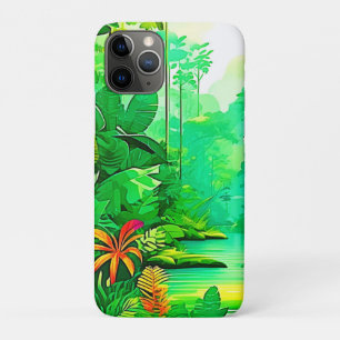 Capa Para iPhone 11 Pro Design de Floresta Exótica