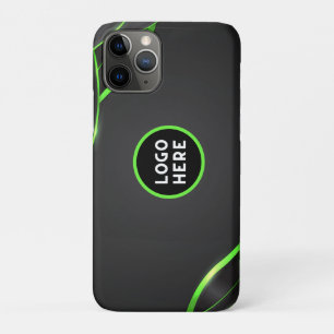 Capa Para iPhone 11 Pro Design de Fluido Abstrato Preto e Verde Adiciona