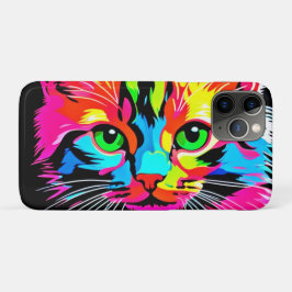 Capa Para iPhone 11 Pro Design de Gato Colorido