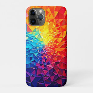 Capa Para iPhone 11 Pro Design de Grade Digital Caos Prismático