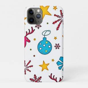 Capa Para iPhone 11 Pro Design de Padrão Mágico de Rena Festiva