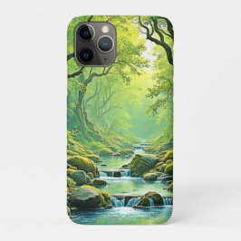 Capa Para iPhone 11 Pro Design de Stream Florestal Encantado