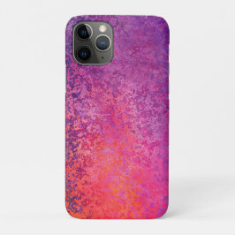 Capa Para iPhone 11 Pro design de textura abstrato em rosa e roxo