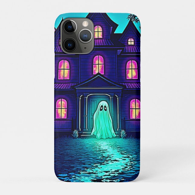 Capa Para iPhone 11 Pro Design do Halloween Ghost House (Verso)