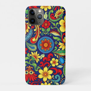 Capa Para iPhone 11 Pro Design do Rainbow Colour Flor Paisley