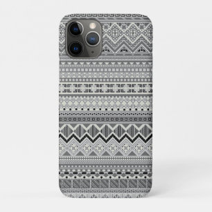 Capa Para iPhone 11 Pro design padrões aztec cinza de 