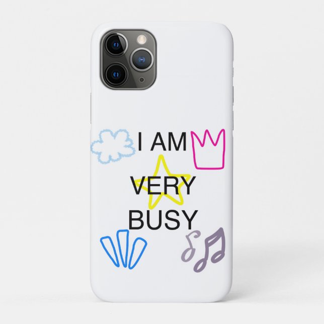 Capa Para iPhone 11 Pro Designs Únicos Estou Muito Ocupado (Verso)