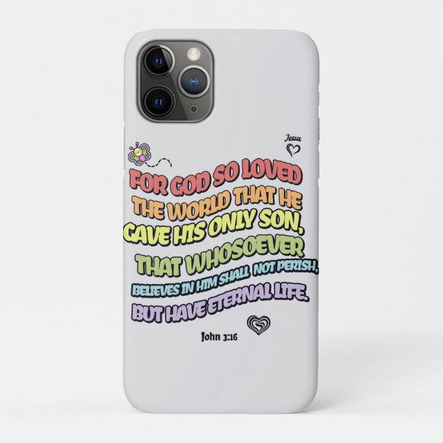 Capa Para iPhone 11 Pro Deus Amou o Mundo (Verso)
