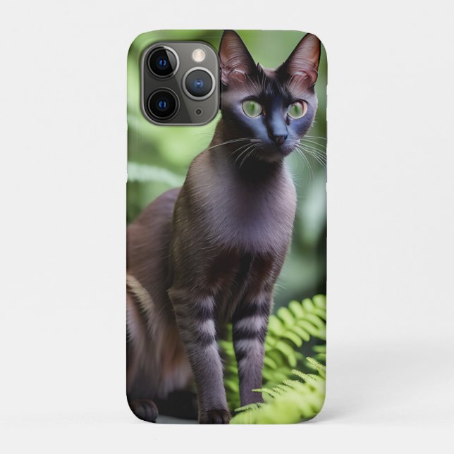 Capa Para iPhone 11 Pro Dexter O Gato Negro Siamês, (Verso)