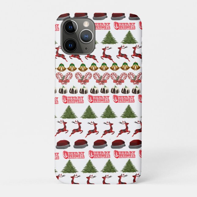 Capa Para iPhone 11 Pro Diversão No Padrão Da Hora De Natal, (Verso)