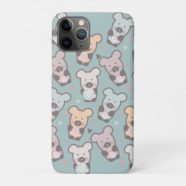 Capa Para iPhone 11 Pro Doces Lanches Confetes Ursos Fofos    (Verso)