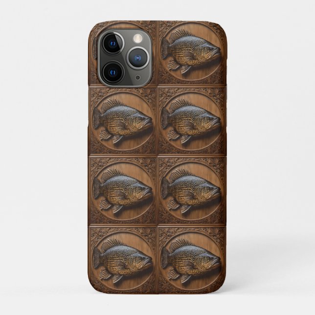 Capa Para iPhone 11 Pro Ecos do rio: Impressão de madeira de Murray Cod, (Verso)
