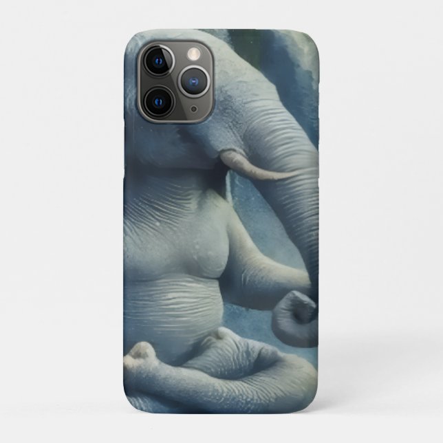 Capa Para iPhone 11 Pro Elefante Azul (Verso)