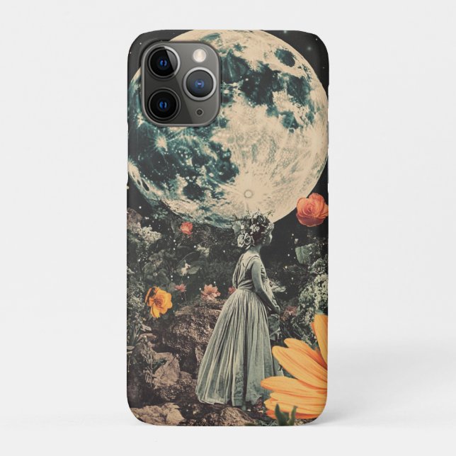 Capa Para iPhone 11 Pro Elegância Lua - Mulher com Lua (3) (Verso)