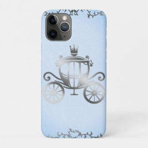 Capa Para iPhone 11 Pro Elegante Carruagem Prata Storybook Blue Princess