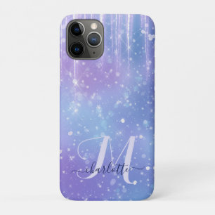 Capa Para iPhone 11 Pro Elegante e Glitzy Purple Sparkle