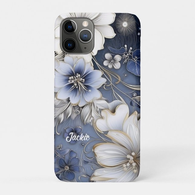 Capa Para iPhone 11 Pro Elegante Floral  (Verso)