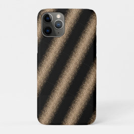 Capa Para iPhone 11 Pro Elegante Glitter Ombre Preto e Dourado