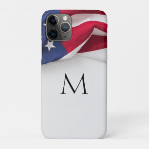 Capa Para iPhone 11 Pro Elegante Monograma da Bandeira Americana Inicial