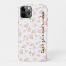Elegante Pó Rosa Personalizado com Citação 