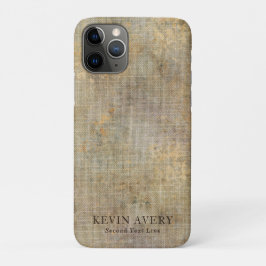 Capa Para iPhone 11 Pro Elegante Rustic Beige Linen Texture