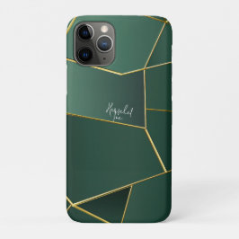Capa Para iPhone 11 Pro Elegante Verde Sage Assimétrico Geométrico