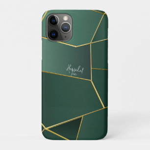 Capa Para iPhone 11 Pro Elegante Verde Sage Assimétrico Geométrico