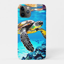 Capa Para iPhone 11 Pro Embraço do Oceano: Viagem da Tartaruga do Mar