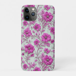 Capa Para iPhone 11 Pro Energia Flor Magenta ✨ Rosa Vibrante Floral Luxo
